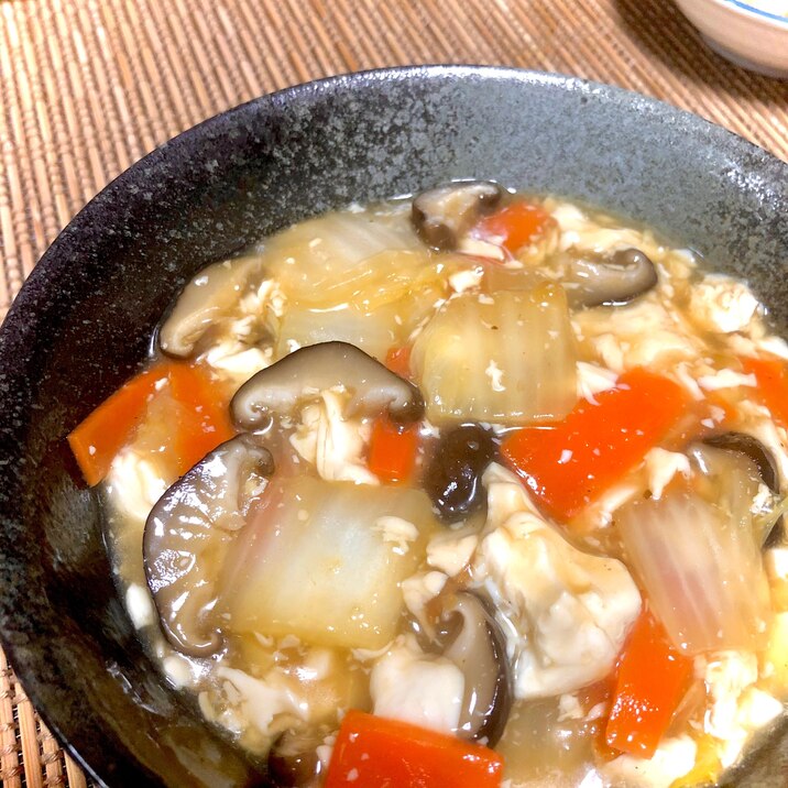 白菜と豆腐の甘辛あんかけ